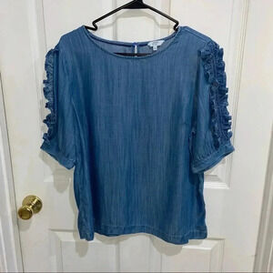 Crown and ivory women’s blue Jean top sz lg